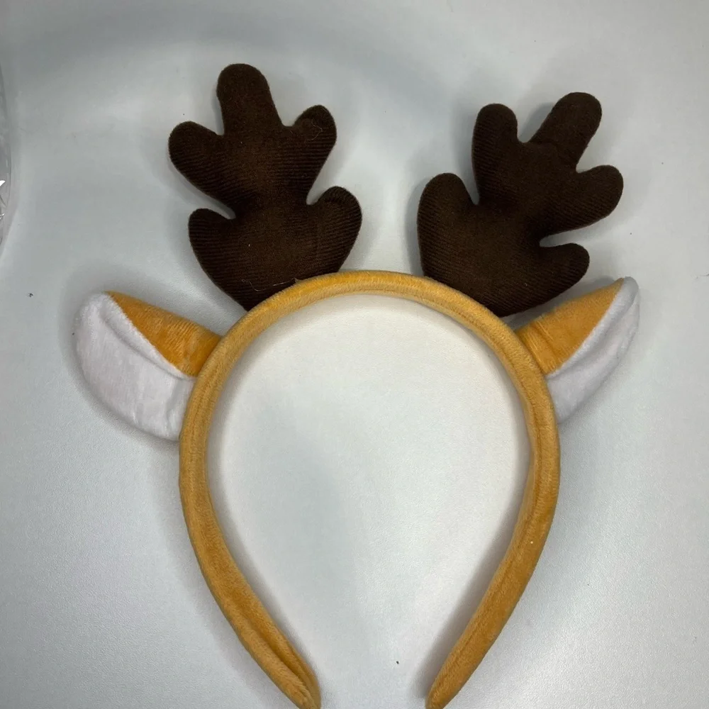 NEW Brown and White Reindeer Antlers Headband